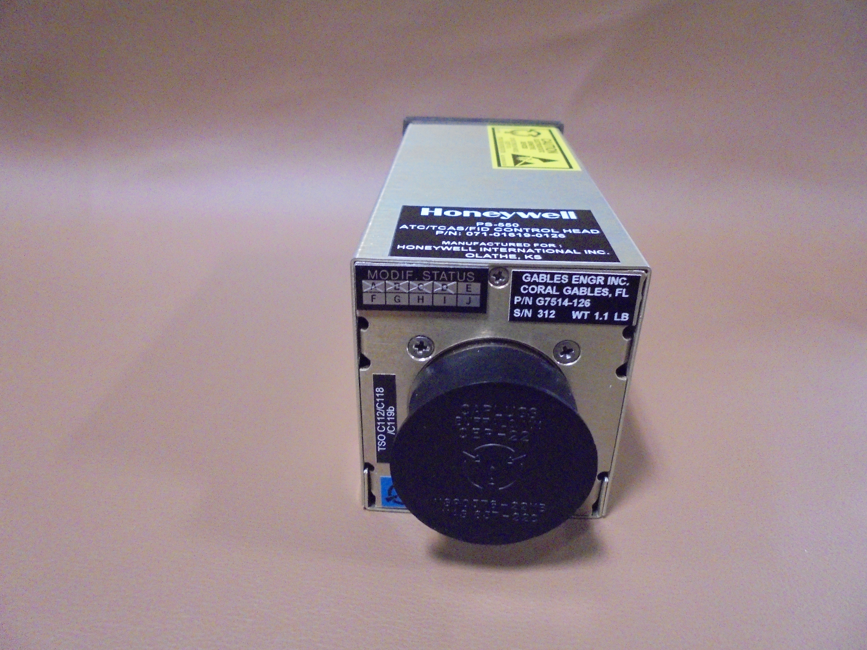 071-01619-0126 – PS-550 – TCAS/XPDR CONTROL HEAD – Avionics Sales ...